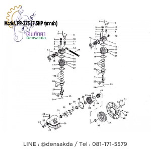 **อะไหล่ปั๊มลมพูม่า 7.5 แรงม้า รุ่น PP-275 (7.5 HP รุ่นวาล์ว) **อะไหล่ปั๊มลมพูม่า 7.5 แรงม้า รุ่น PP-275 (7.5 HP รุ่นวาล์ว)