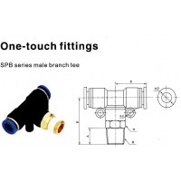air fitting ข้อต่อลม - **ข้อต่อสายลม 3 ทาง เกลียวกลาง Model SPB