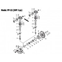 อะไหล่ปั๊มลม พูม่า puma - **อะไหล่ปั๊มลมพูม่า 2 แรงม้า รุ่น PP-22 (2 HP 2 สูบ)